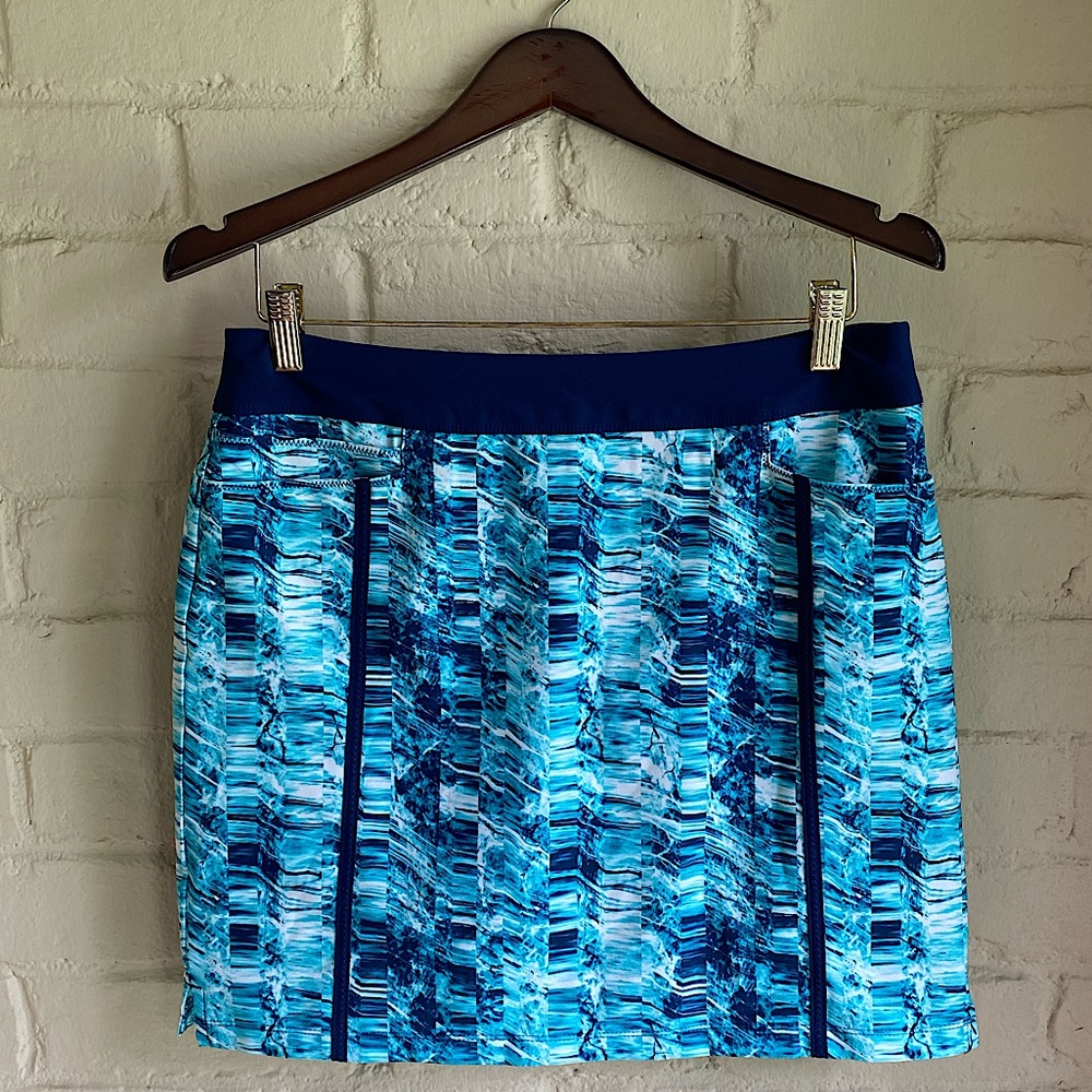 Adidas size small blue and white aqua pool tennis athletic running skort